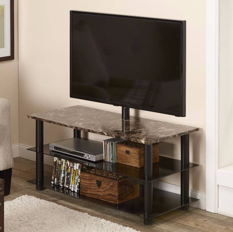 lot 505 image: Alcove Black & Marble-Look TV Stand