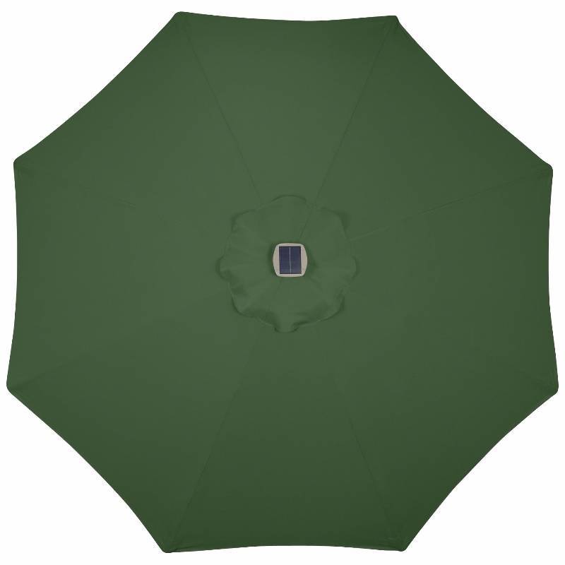 lot 511 image: McLeland Design 9 Solar Lighted Patio Umbrella - Hunter Green