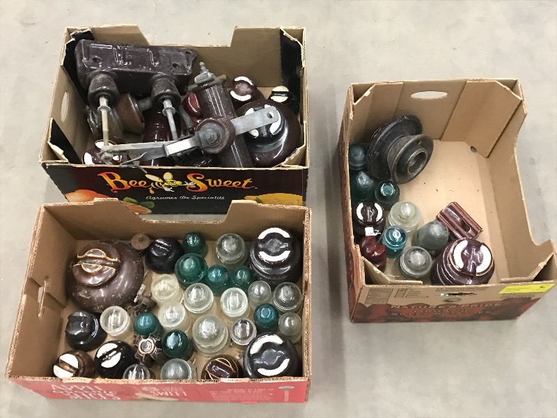 lot 27 image: (3) Boxes Of Assorted Ceramic Insul...