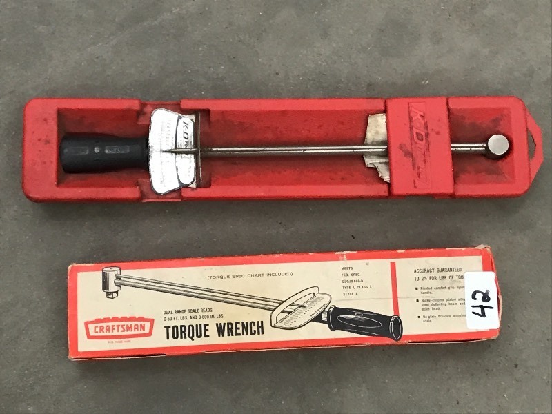 lot 42 image: (2) Torque Wrenches Craftsman & KD...