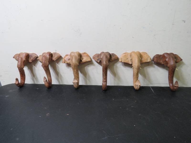 Vintage Elephant Head Hangers