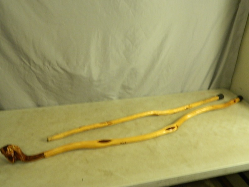 lot 67 image: 2 Wood Canes  Walking Sticks
