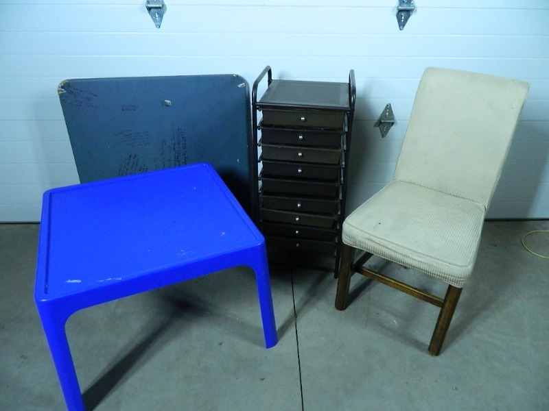 lot 137 image: Take What You Want. Tables, Chair, Organizer