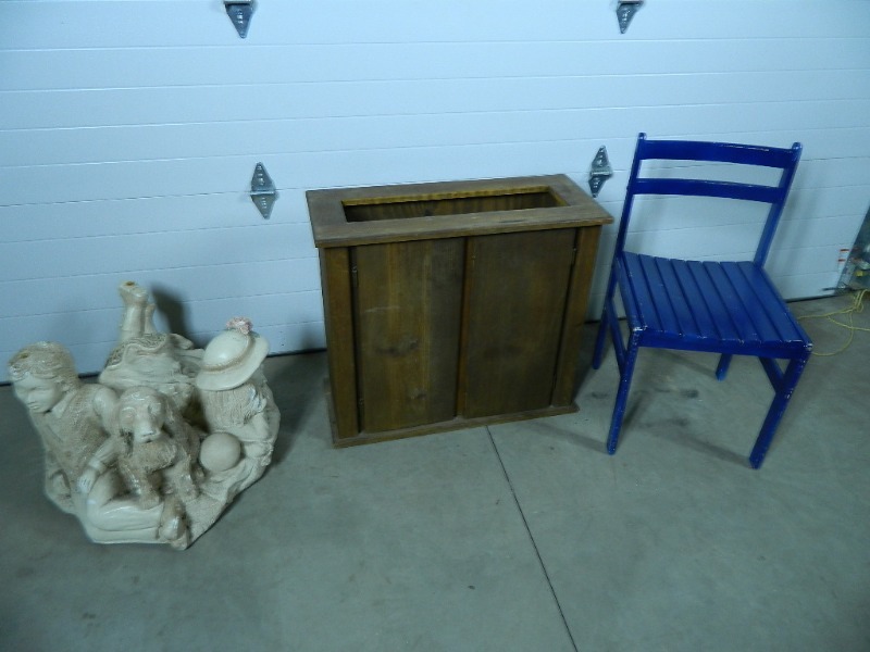 lot 140 image: Take What You Want. Stands, chair.