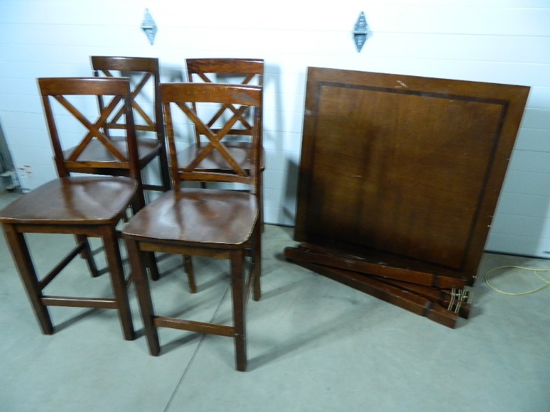 lot 141 image: High Top Table and Chairs