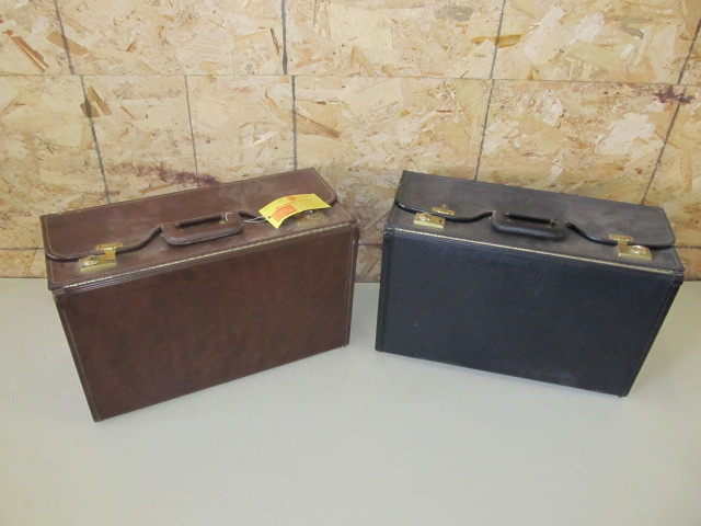 lot 72 image: Pair of Vintage Leather Attache Cases