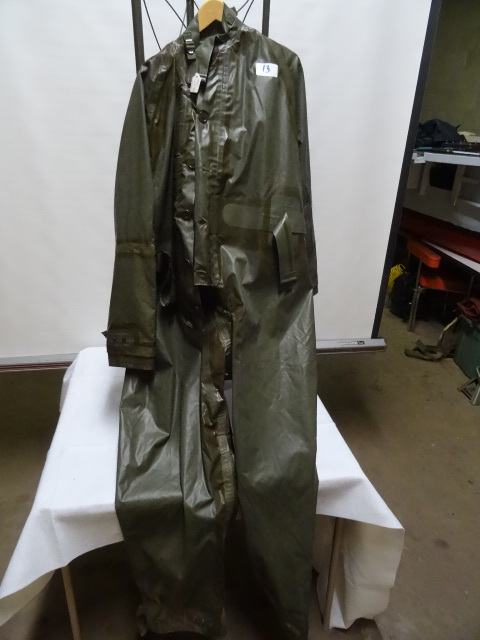 Early US Army chemical suit. Rubber...