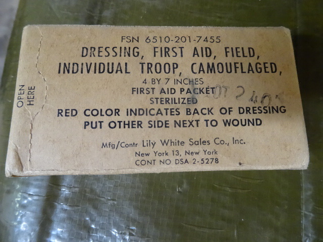 First aid field dressing. Unopened ...