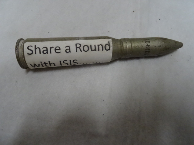 Practice 20MM ammunition round...