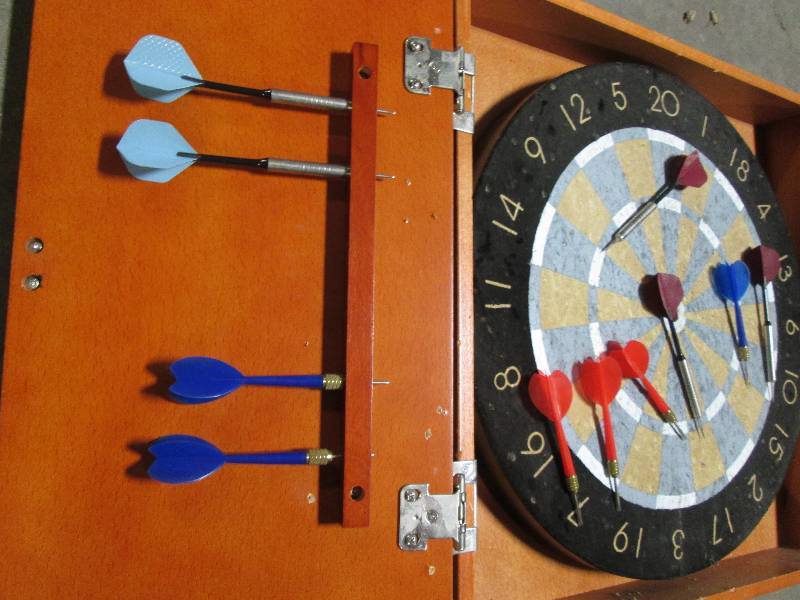 Dart Board and Cabinet