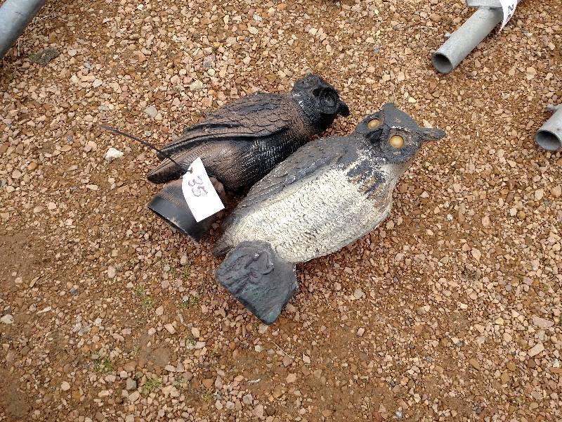 lot 35 image: (2) Owls designed for attaching to ...
