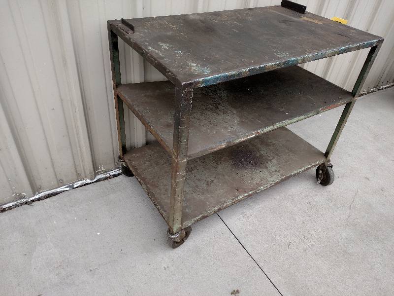 lot 122 image: 2 shelf Shop Cart with locking cast...