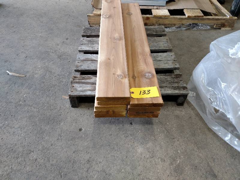 lot 133 image: (9) pcs. New Cedar Dock Deck Boards...