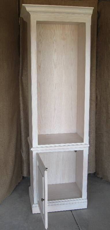 lot 1 image: Tall Side Cabinet (White)