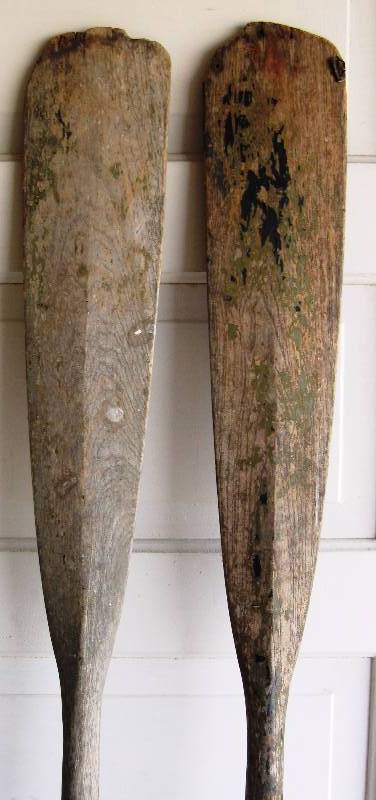 lot 34 image: (3) Vintage, Wooden Oars