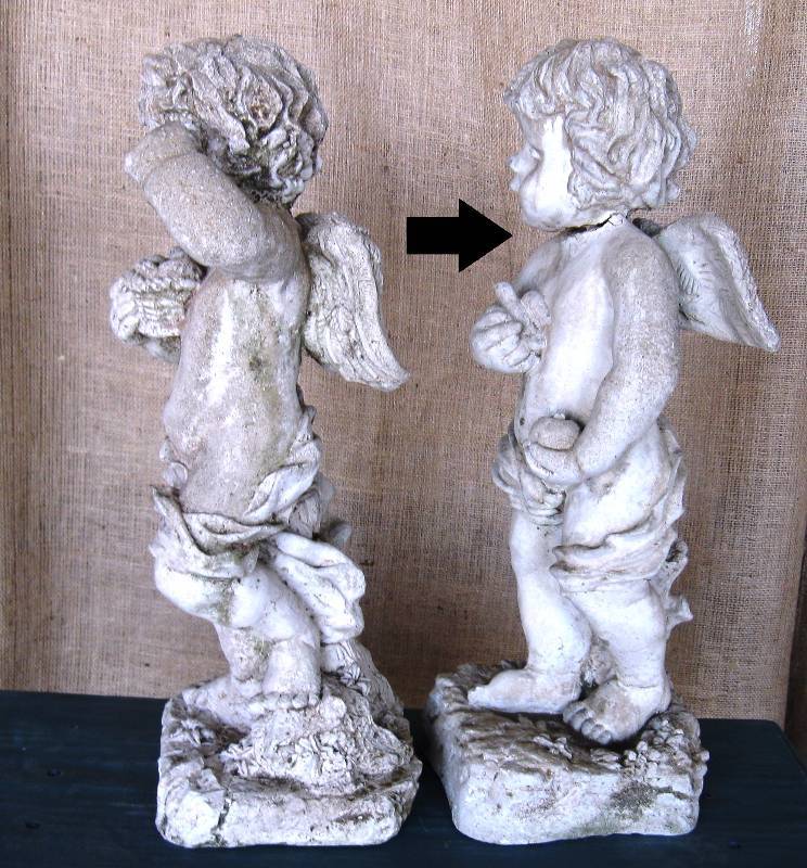 lot 6 image: Vintage, Plaster 20 Cherub Statuary (2)