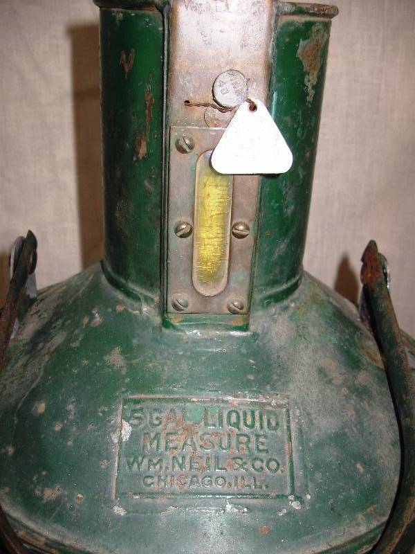lot 76 image: WM Neil Co. 5 Gallon Test Measures Gas Service Station Calibration Can