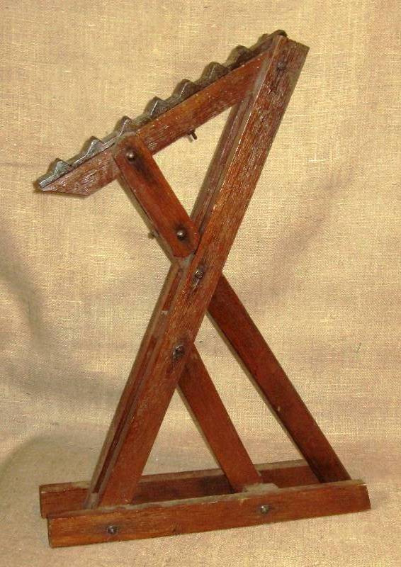 lot 77 image: Old Wood Buggy Lift  Jack