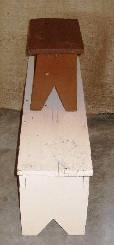 lot 94 image: Old wooden bench & wood footstep stool