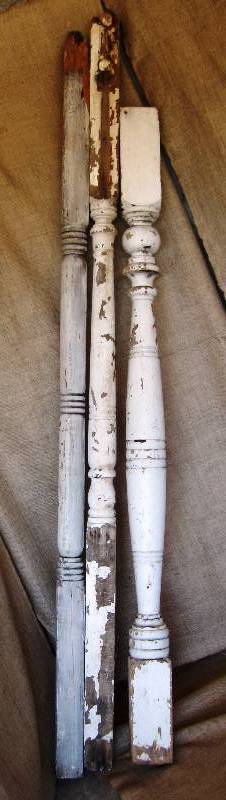 lot 13 image: (3) Vintage, Wooden, Balusters