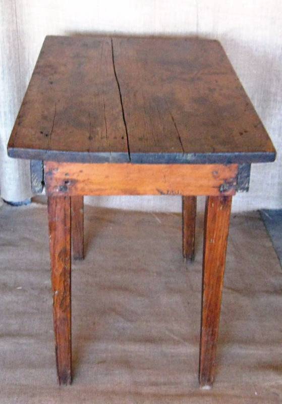 lot 56 image: Small, Farm Style Antique Wood Table
