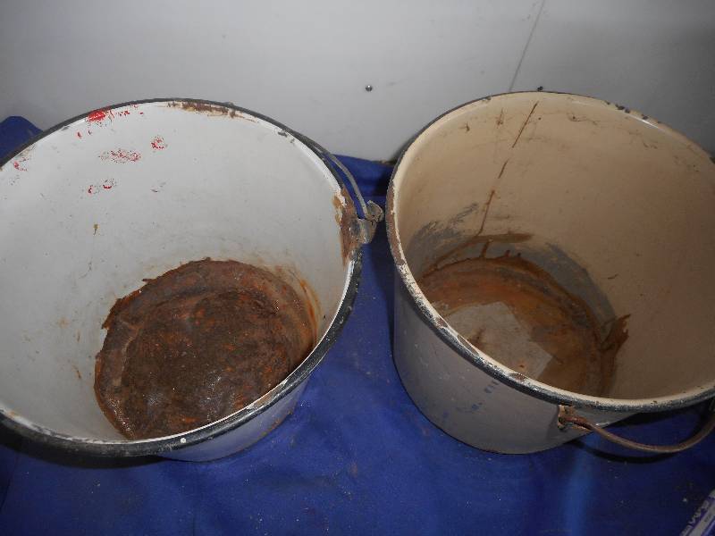 2 ANTIQUE ENAMAL PAILS