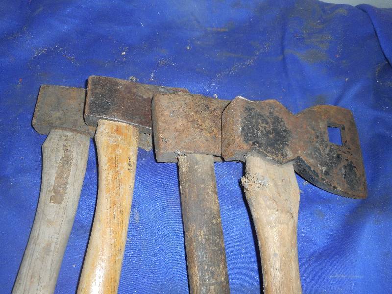 4 VINTAGE HATCHETS