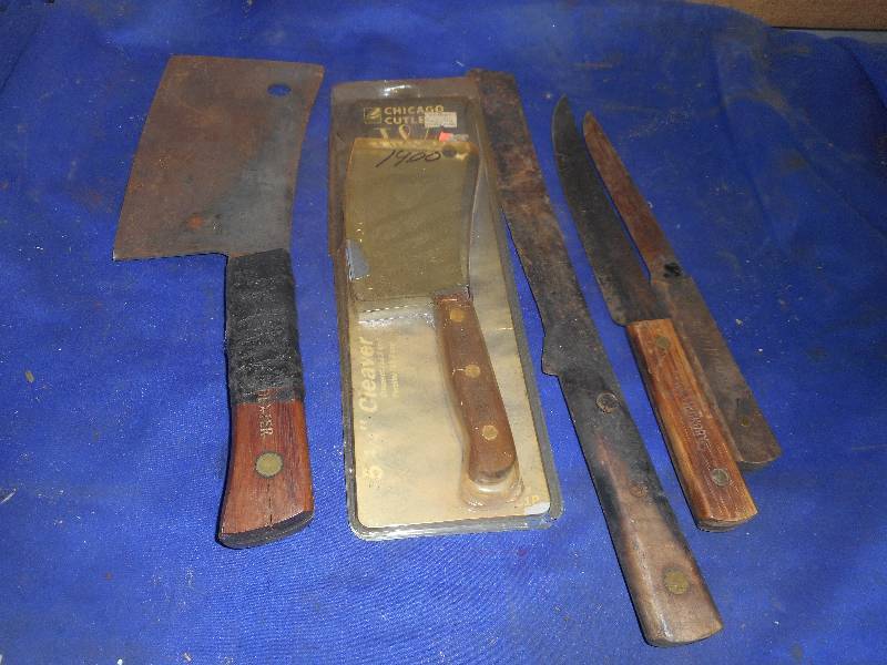 VINTAGE HATCHET AND KNIVES