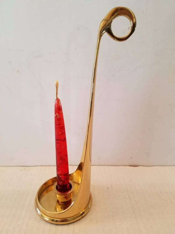 lot 34 image: Brass  Candle Holder