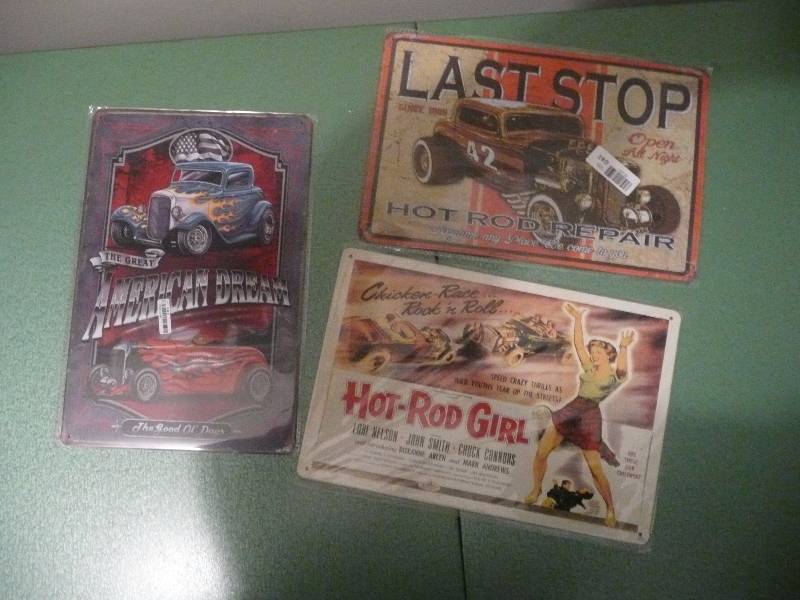 Metal Signs - All New In Wrapper - Hot Rods - See Pictures