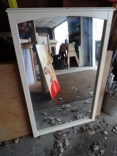Wall hanging vanity mirror