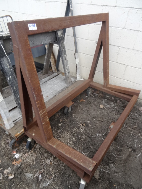 lot 1 image: Heavy duty metal framed panel cart....