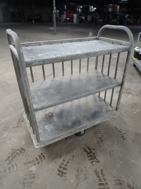 lot 69 image: 3 tier aluminum cart. Heavy duty co...
