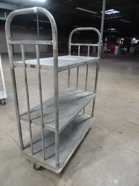 lot 73 image: 3 tier aluminum cart. Heavy duty co...