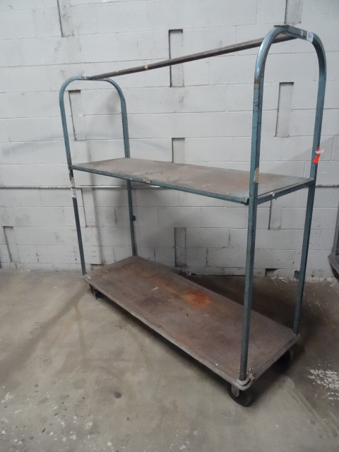 lot 80 image: 2 tier metal warehouse cart. 66 x 2...