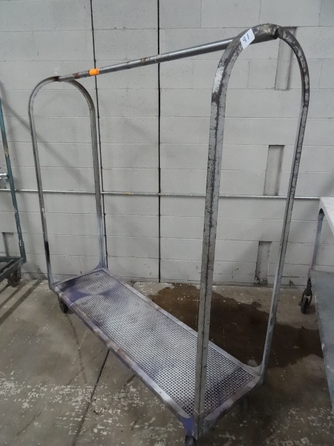 lot 91 image: Metal 4 wheel warehouse cart design...