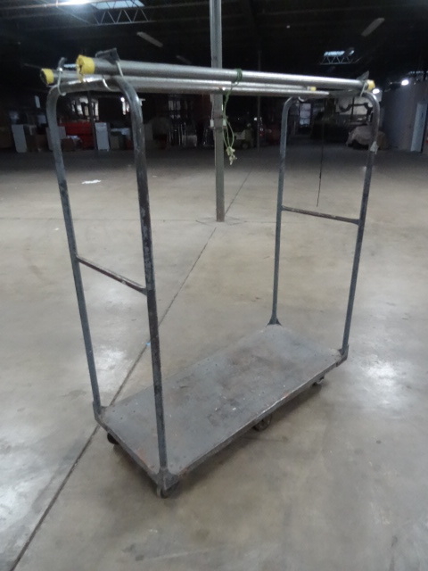 lot 93 image: 4 wheel metal framed warehouse cart...