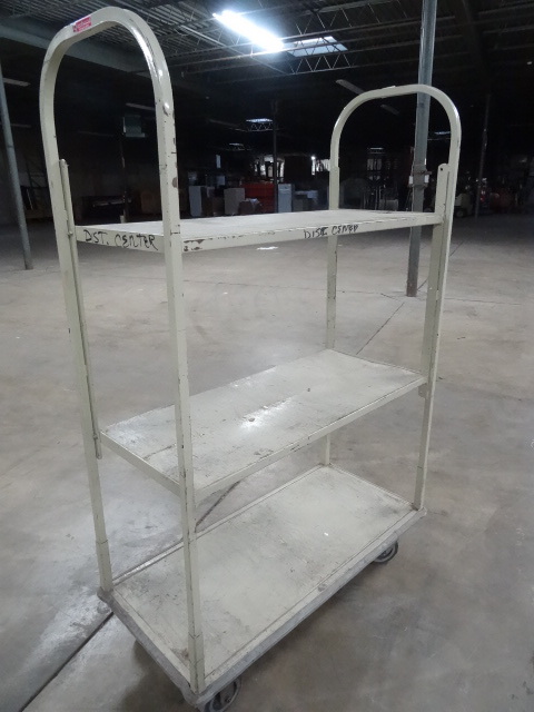 lot 94 image: 3 tier metal warehouse cart. 47 x 2...