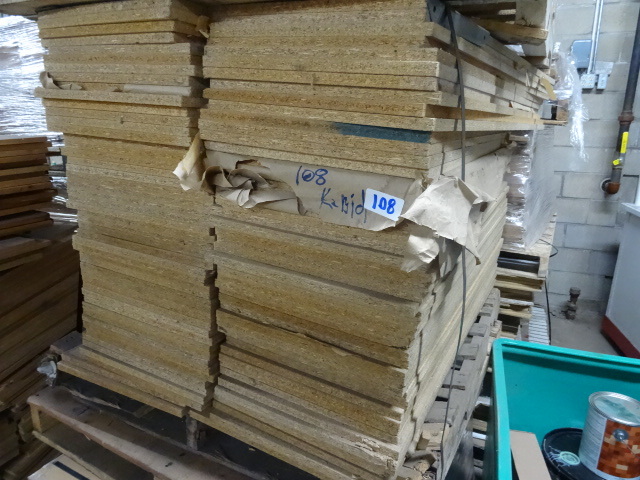 lot 108 image: 15 x 48 shelf boards. Qty 100...