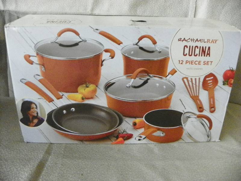 Rachael Ray Cucina 12p cookware-Orange