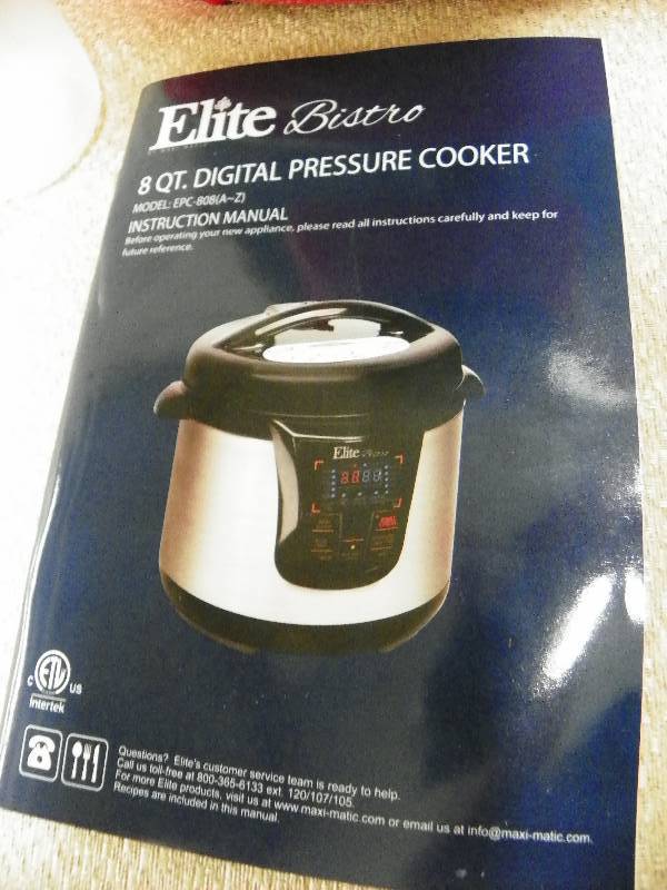 Elite Bistro 13 Function Pressure Cooker, red