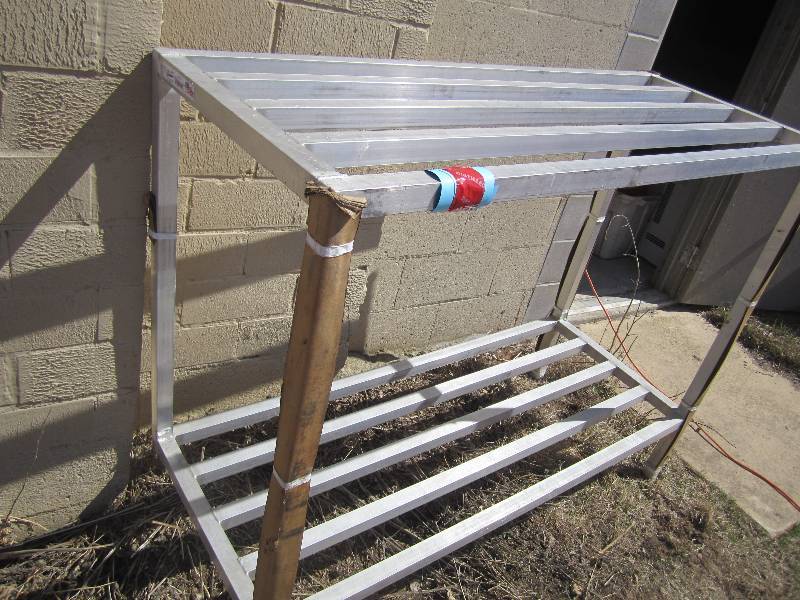 lot 10 image: NSF aluminum shelf - missing one le...