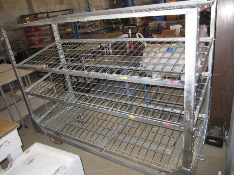 lot 12 image: Metal wire shelf, very sturdy on wh...
