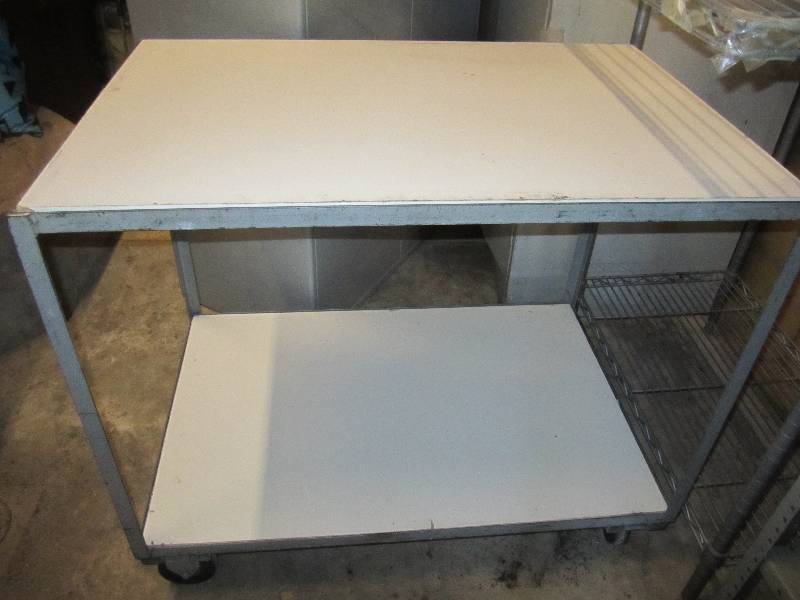 lot 26 image: Work table on wheels...
