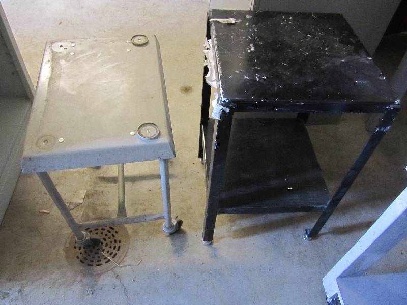 lot 47 image: Metal cart on wheels and another st...