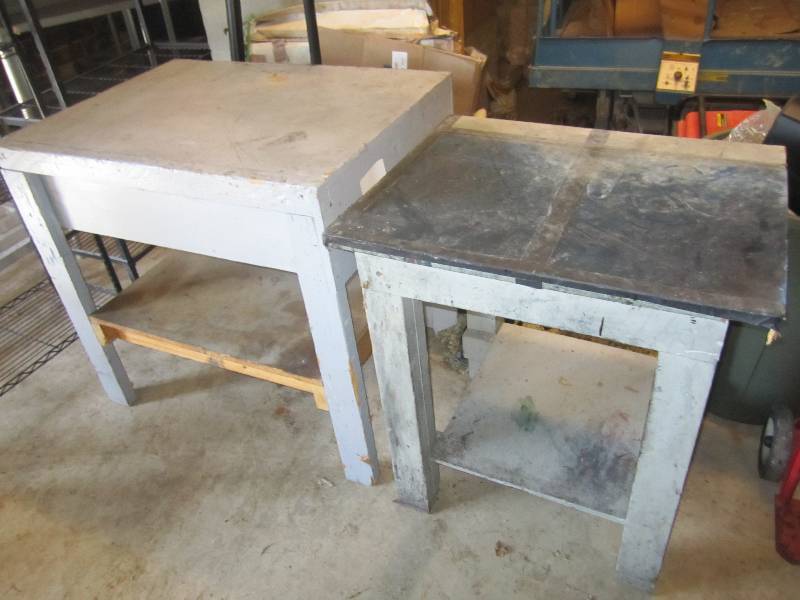 lot 50 image: 2 work tables   ...