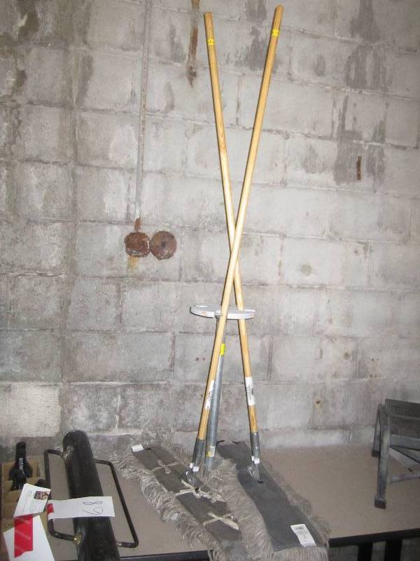 lot 70 image: Dust mops with a stand...
