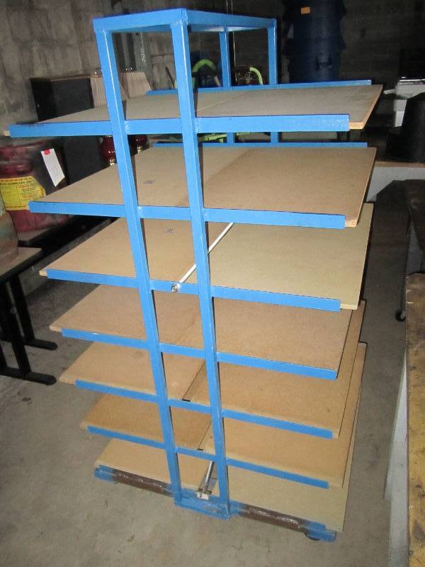 lot 77 image: Sorter shelf on wheels...