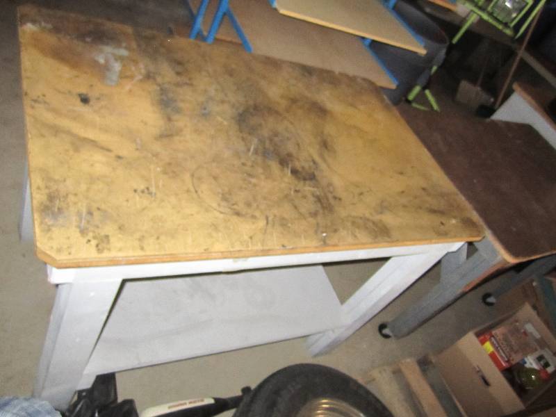 lot 79 image: 2 wood work tables...