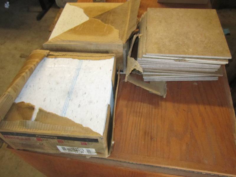 lot 91 image: 2 boxes of composite vinyl tile and...